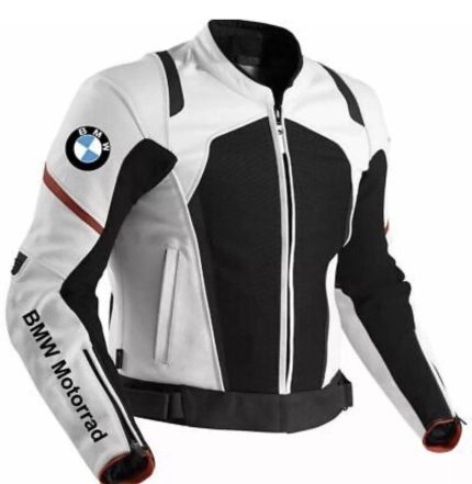 Chaqueta de moto BMW de piel de vacuno para hombre: protección CE y forro térmico